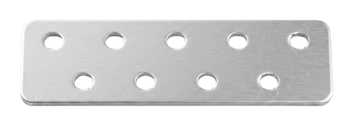 Rectangular mounting plate with nine pierced holes