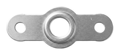 Drawn hub flange with raised boss and two ears